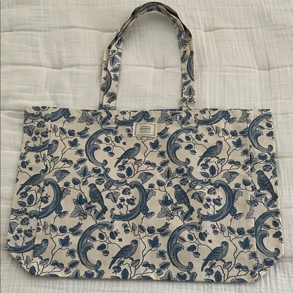 NWOT Sézane Antionette Poisson Canvas Tote Bag - Picture 2 of 3